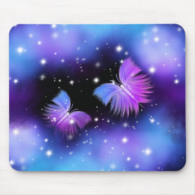 Space Fantasy Butterflies Cosmic Mouse Mat (Front)