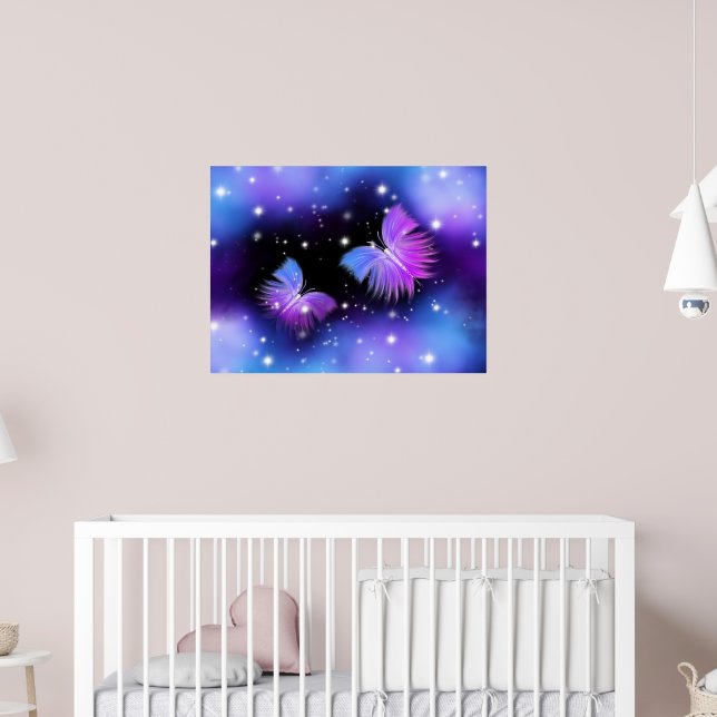 Space Fantasy Butterflies Cosmic Poster (Nursery 2)
