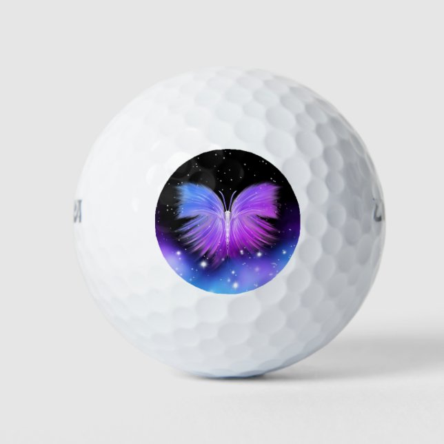 Space Fantasy Butterfly Cosmic Golf Balls (Front)