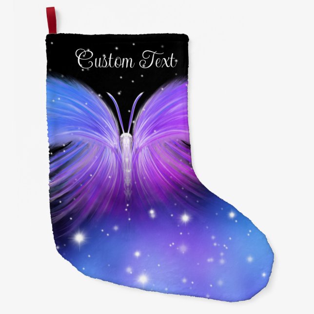 Space Fantasy Butterfly Cosmic Large Christmas Stocking (Front)