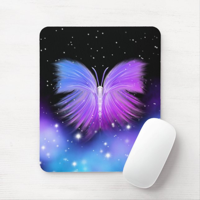 Space Fantasy Butterfly Cosmic Mouse Mat (With Mouse)