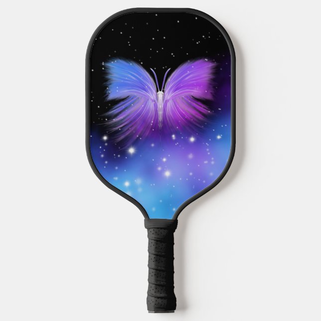 Space Fantasy Butterfly Cosmic Pickleball Paddle (Front)