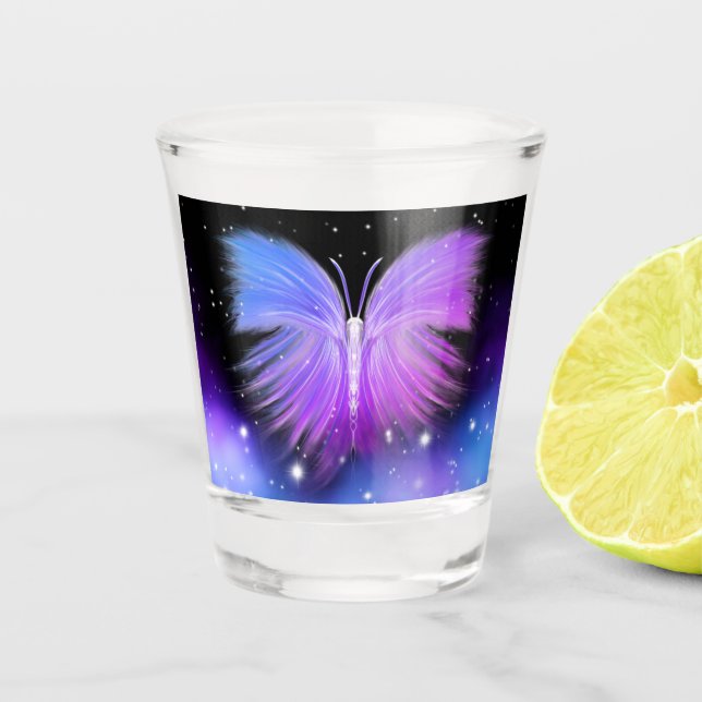 Space Fantasy Butterfly Cosmic Shot Glass (Front)