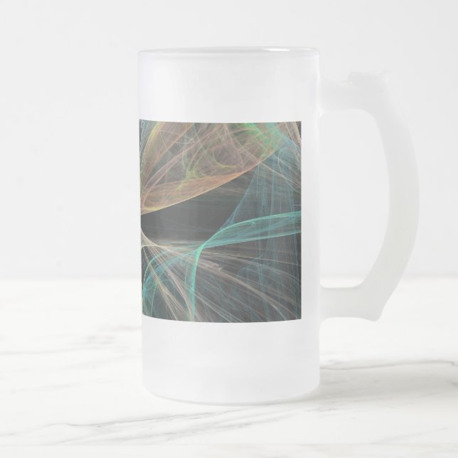 Space Fantasy Frosted Glass Beer Mug (Right)