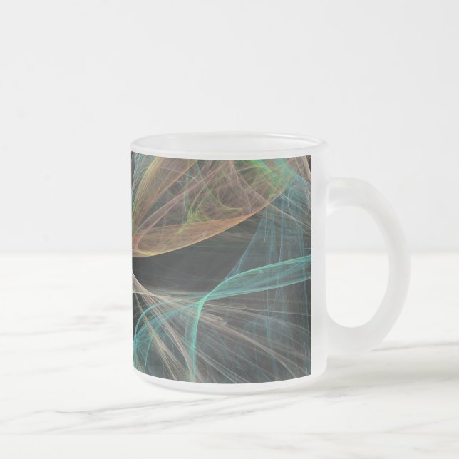 Space Fantasy Frosted Glass Coffee Mug (Right)