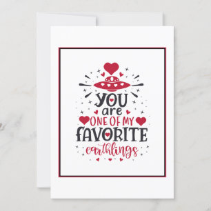 Space Favourite Human Fun Heart Valentine Greeting Holiday Card