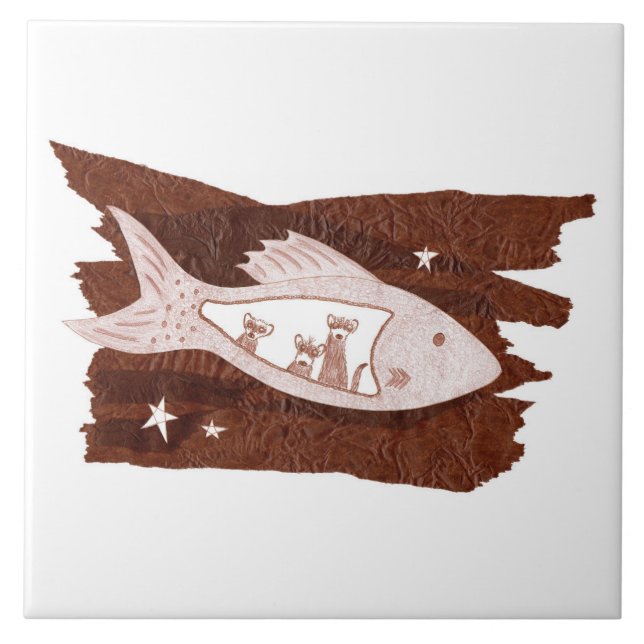 Space Ferrets Ceramic Tile (Front)