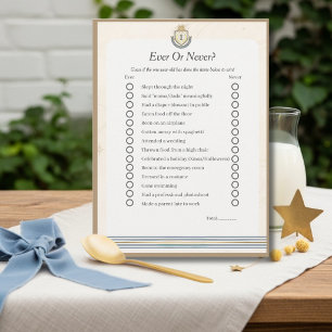 Space First Birthday Ever or Never game card