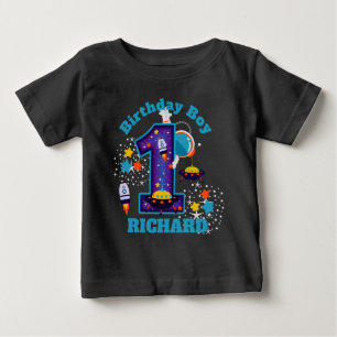 Space First birthday Galaxy Baby T-Shirt