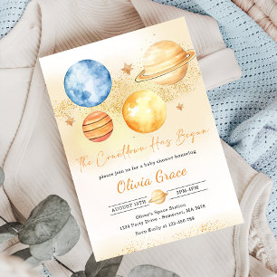 Space First Trip Around The Sun Baby Shower Invitation