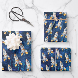 Space First Trip Around The Sun Birthday Wrapping Wrapping Paper Sheet