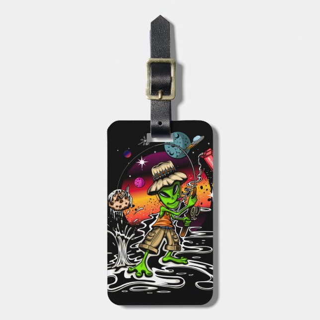 Space Fisherman Luggage Tag (Front Vertical)