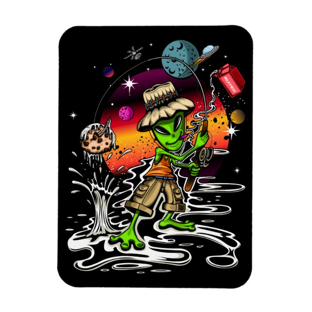 Space Fisherman Magnet (Vertical)