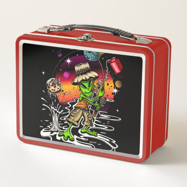 Space Fisherman Metal Lunch Box (Front)