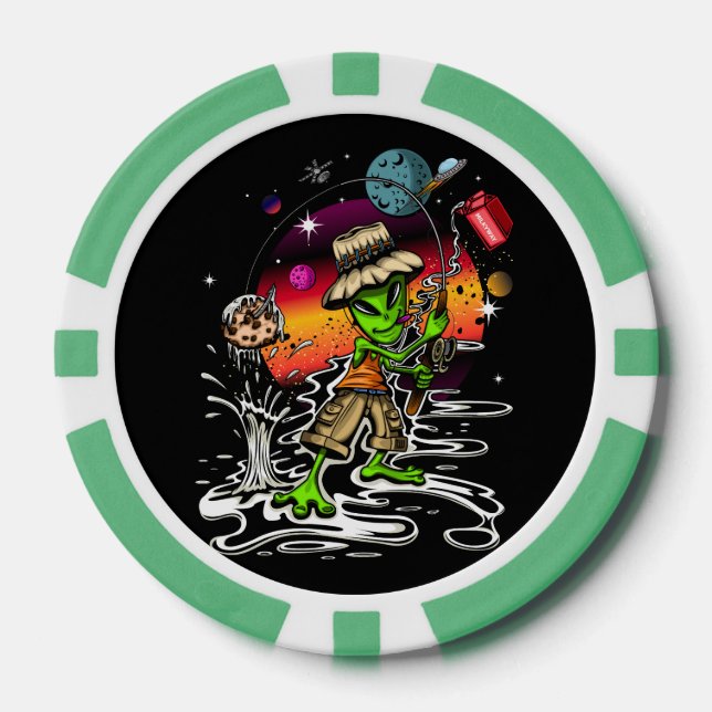 Space Fisherman Poker Chips (Front)