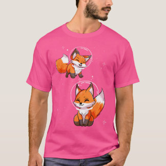Space Fox Astronaut Foxes Galaxy Funny Cute T-Shirt