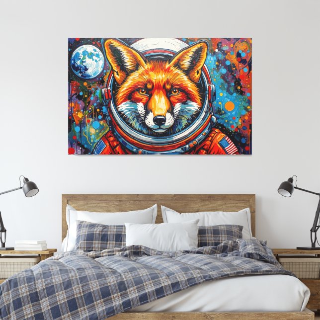 SPACE FOXES 3 CANVAS PRINT (Insitu(Bedroom))