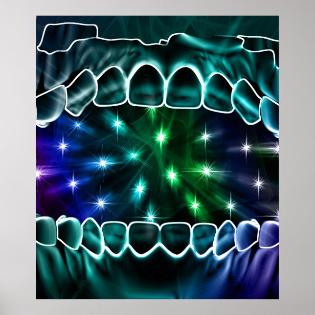 Space From Open Mouth Dentist Orthodontist Poster (Front)