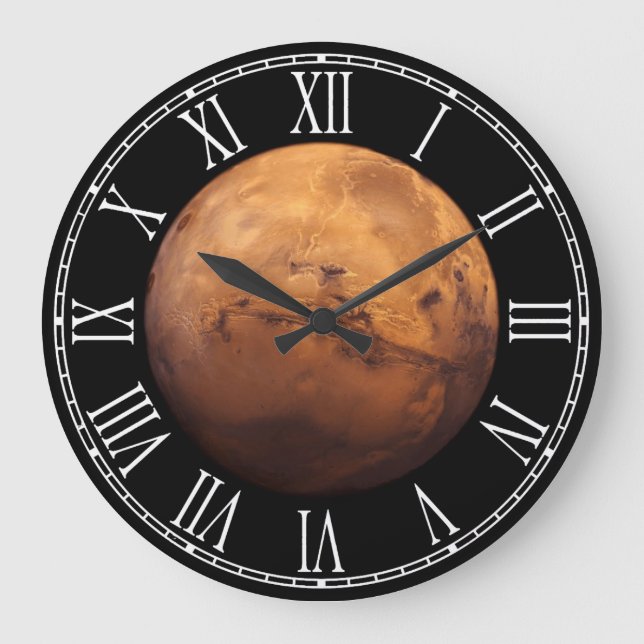 Space Full Colour of the Planet Mars Large Clock (Front)