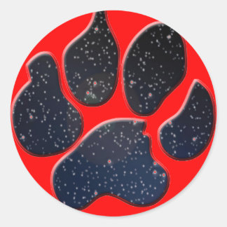 Space Furry paw Classic Round Sticker