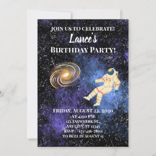 Space Galaxy Astronaut Invitation