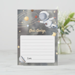 Space Galaxy Astronaut Time Capsule Sign Card