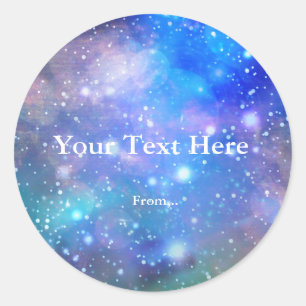 Space Galaxy Birthday Party Favour Sticker Labels