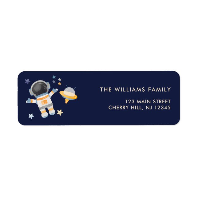 Space Galaxy Birthday Return Address Label (Front)
