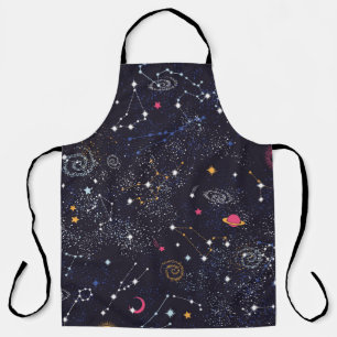 Space Galaxy constellation seamless pattern Apron