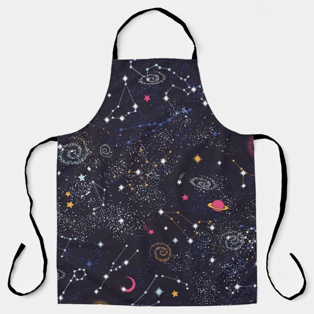 Space Galaxy constellation seamless pattern Apron (Front)