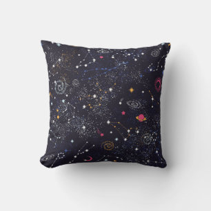 Space Galaxy constellation seamless pattern Cushion