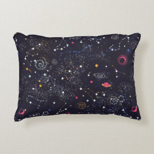 Space Galaxy constellation seamless pattern Decorative Cushion