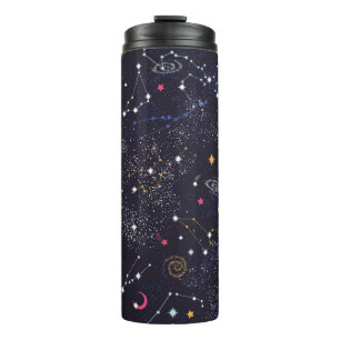 Space Galaxy constellation seamless pattern Thermal Tumbler