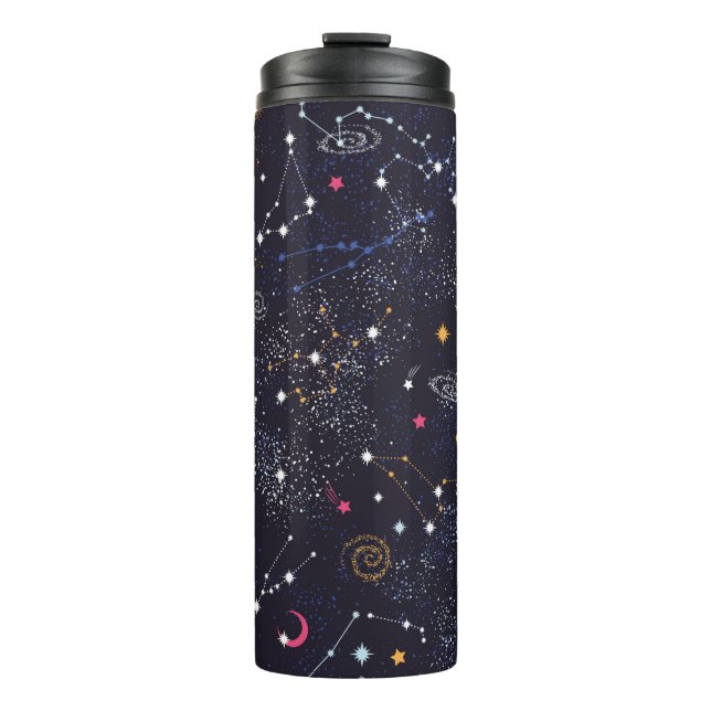 Space Galaxy constellation seamless pattern Thermal Tumbler (Front)