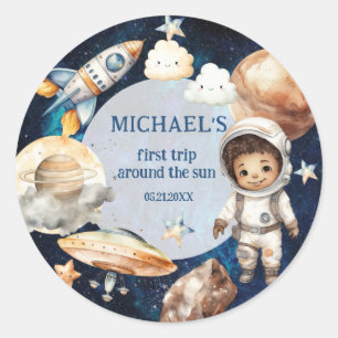Space Galaxy First Trip Around the Sun Sticker