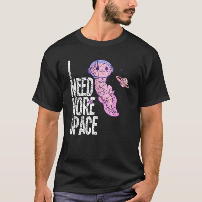 Space Galaxy Flying Axolotl Spacesuit Salamander S T-Shirt (Front)