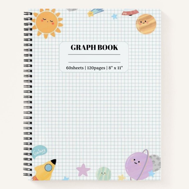 Space Galaxy Graph Spiral Notebook (Front)