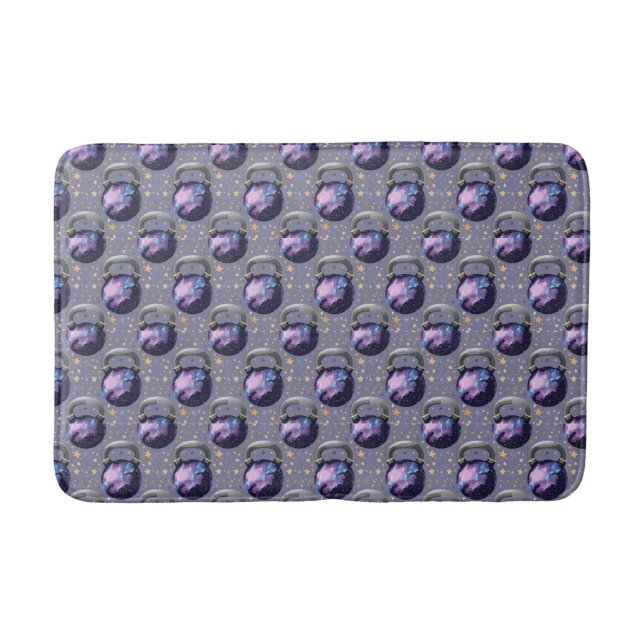 Space Galaxy Kettlebell Bath Mat (Front)
