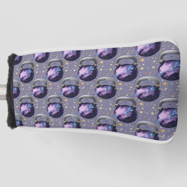 Space Galaxy Kettlebell Golf Head Cover (Front)