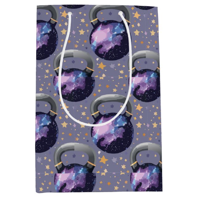Space Galaxy Kettlebell Medium Gift Bag (Front)