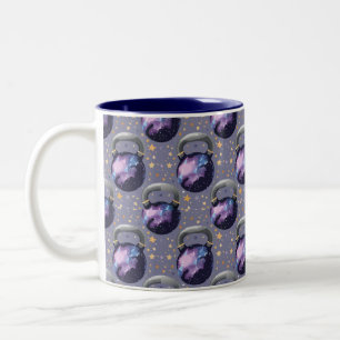 Space Galaxy Kettlebell Two-Tone Coffee Mug