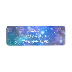 Space Galaxy Party Invitation Card Address Labels