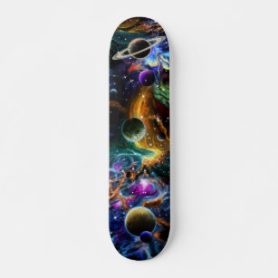 Space Galaxy Planets Nebula Skateboard