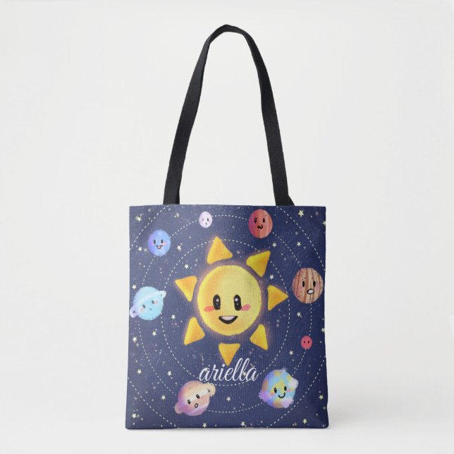 Space Galaxy Planets Tote Bag (Front)