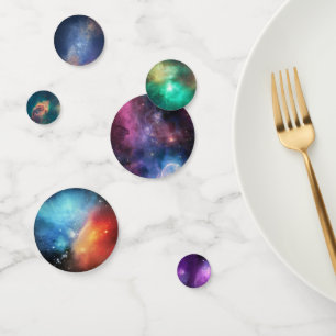Space Galaxy Purple Green Blue Universe Stars Confetti
