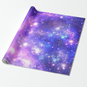 Space Galaxy Purple Wrapping Paper