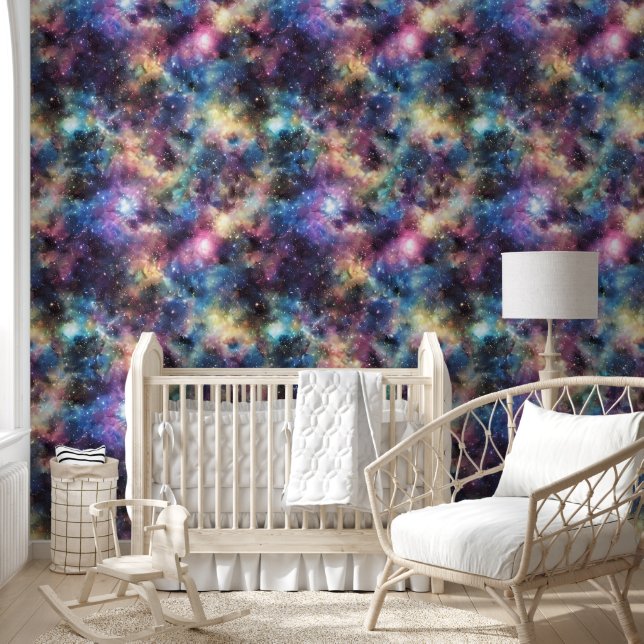 Space galaxy starry night boys bedroom wallpaper (Kids)