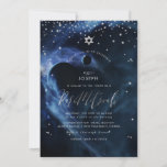 Space Galaxy Stars Bar Mitzvah Announcement<br><div class="desc">Bar Mitzvah with faux silver stars and a Nasa Space picture for Galaxy and Stars background,   accented with a beautiful modern handwritten script font and DIY background colour.

Copyright © 2016-2019 Bombino Designs.﻿</div>