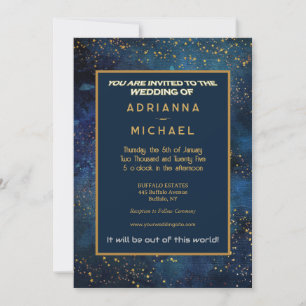 Space Galaxy Stars Wedding Invitation