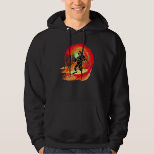 Space Galaxy Surfer Astronaut Surfing Red Wave Rid Hoodie